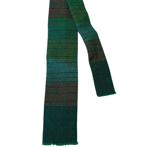 Green and Brown Striped Scarf - Picture 1 of 2